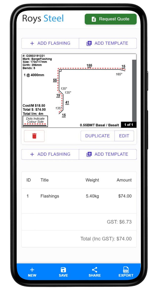 Flashing Designer Mobile App